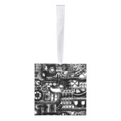 patroon van het mechanisme van het steampunktekenm kubus ornament (Rechts)