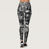 patroon van het mechanisme van het steampunktekenm leggings (Achterkant)