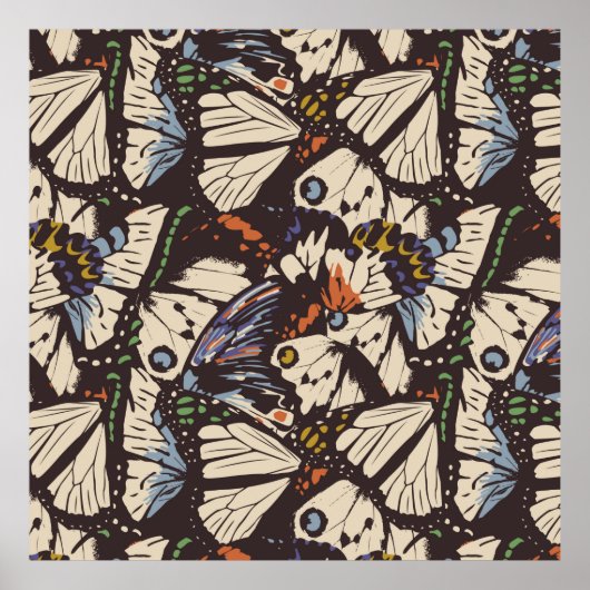  patroon van het oppervlak van vlinders. kleurrijk poster (Voorkant)