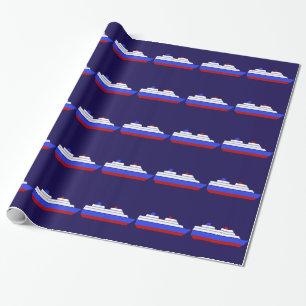 patroon van het rode en blauwe zee cadeaupapier