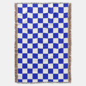 Patroon van het Royal Blue and White Checker Board Deken (Voorkant Verticaal)