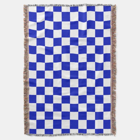 Patroon van het Royal Blue and White Checker Board Deken (Voorkant Verticaal)