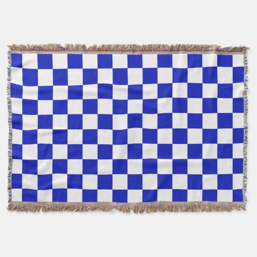 Patroon van het Royal Blue and White Checker Board Deken (Voorkant)