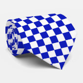 Patroon van het Royal Blue and White Checker Board Stropdas (Opgerold)