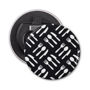 patroon van het vorkspleetmes button flesopener