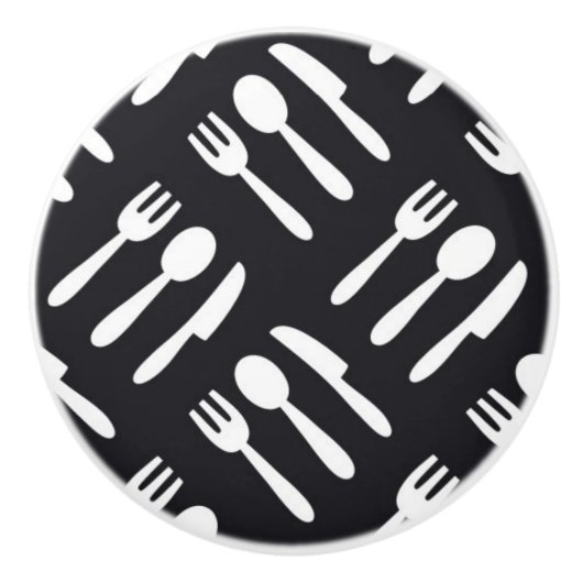 patroon van het vorkspleetmes keramische knop (Voorkant)