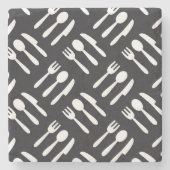 patroon van het vorkspleetmes stenen onderzetter (Voorkant)