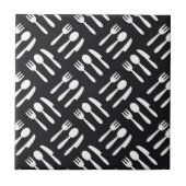 patroon van het vorkspleetmes tegeltje (Voorkant)