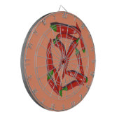 Patroon van hete rode chilipepers dartbord (Voorkant Links)