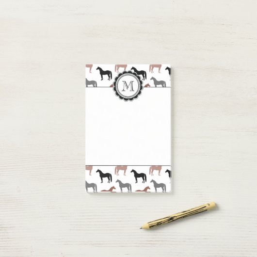Patroon van Horse Lover Post-it® Notes (Op bureau)