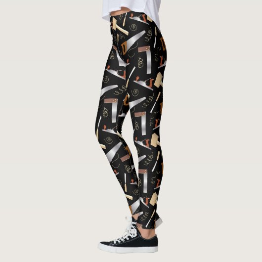 Patroon van houtbewerkingsgereedschappen leggings (Links)