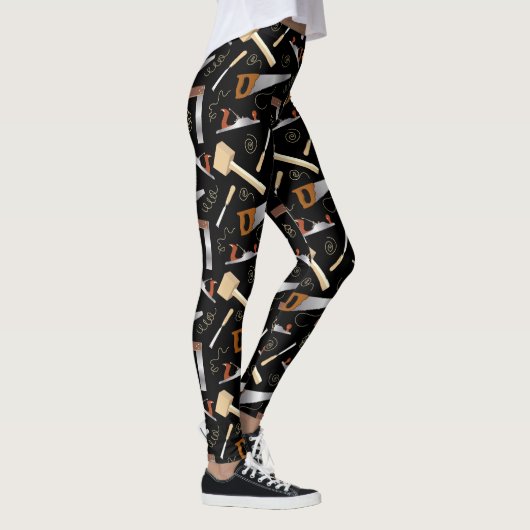Patroon van houtbewerkingsgereedschappen leggings (Rechts)