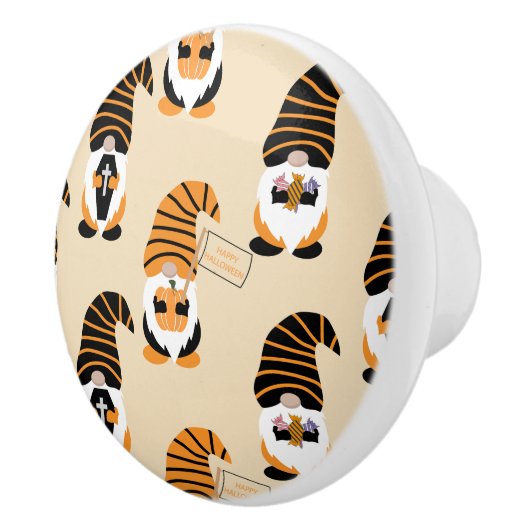 Patroon van kabouters, Halloween kabouters Trick o Keramische Knop (Rechts)