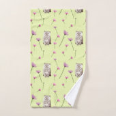 patroon van kat en bloemen bad handdoek (Handdoek)