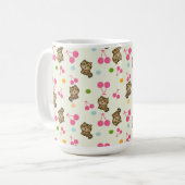 patroon van kat en kersen koffiemok (Voorkant links)