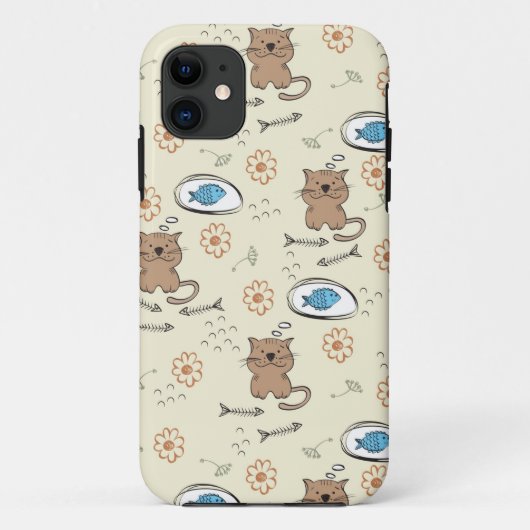 patroon van kat en vis Case-Mate iPhone case (Achterkant)