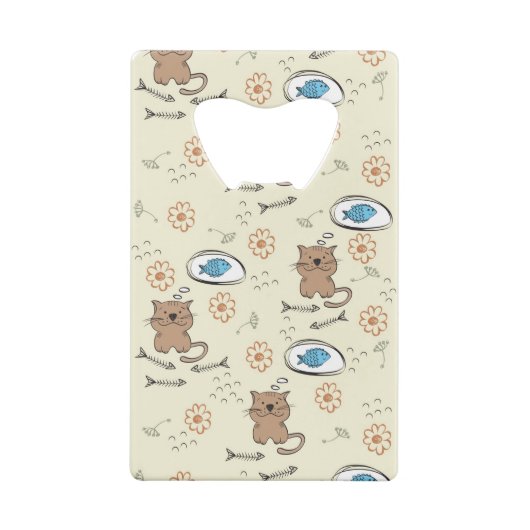 patroon van kat en vis creditkaart flessenopener (Achterkant)