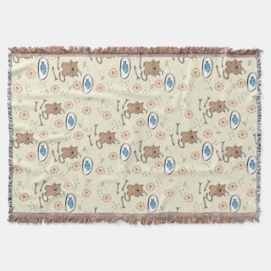 patroon van kat en vis deken (Voorkant)