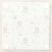 patroon van kat en vis glazen onderzetter (Achterkant)