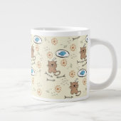 patroon van kat en vis grote koffiekop (Rechts)