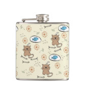 patroon van kat en vis heupfles (Voorkant)