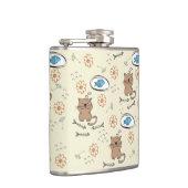 patroon van kat en vis heupfles (Rechts)