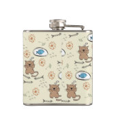 patroon van kat en vis heupfles (Achterkant)