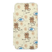 patroon van kat en vis incipio iPhone portemonnee hoesje (Voorkant Agenda)