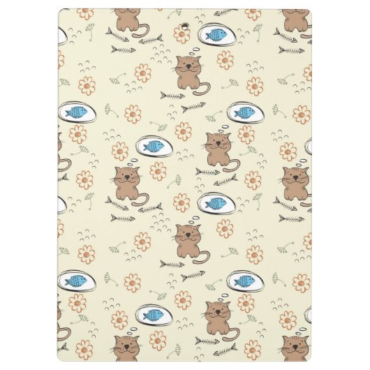 patroon van kat en vis klembord (Achterkant)