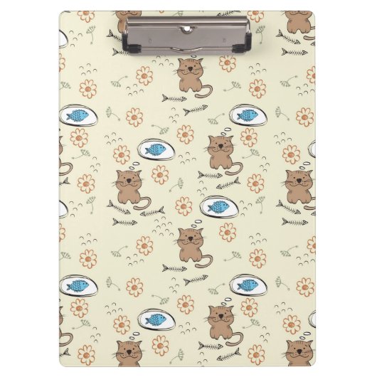 patroon van kat en vis klembord (Voorkant)