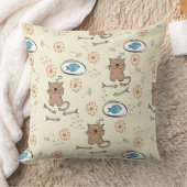 patroon van kat en vis kussen (Deken)