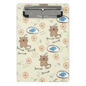 patroon van kat en vis mini klembord (Voorkant)