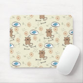 patroon van kat en vis muismat (Met muis)
