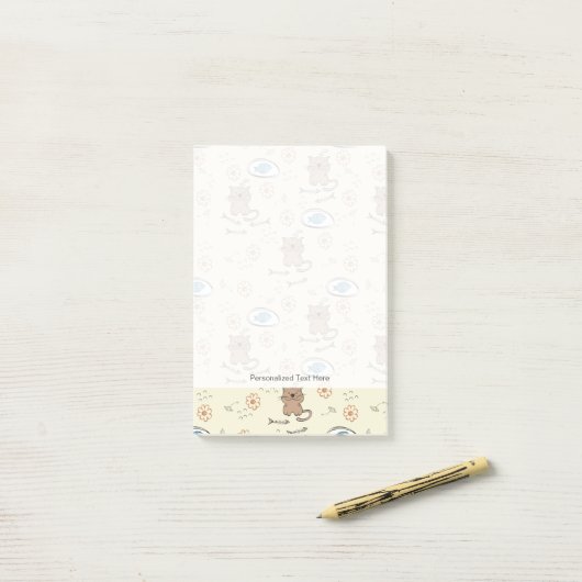 patroon van kat en vis post-it® notes (Op bureau)
