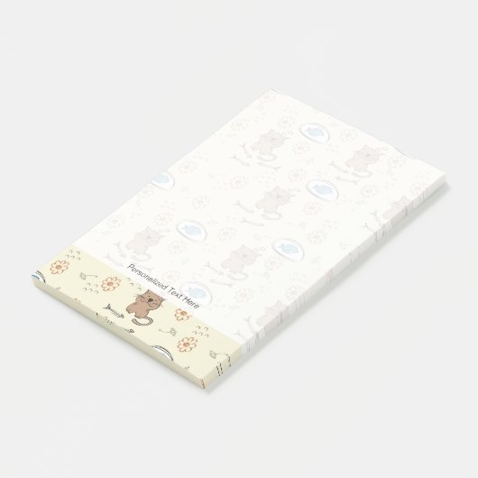 patroon van kat en vis post-it® notes (Schuin)