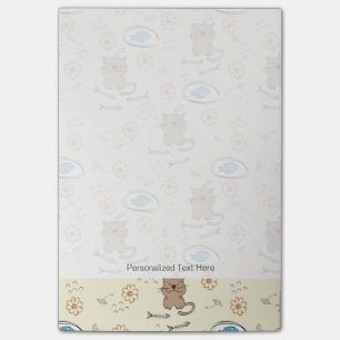 patroon van kat en vis post-it® notes