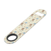 patroon van kat en vis speed flessenopener (Voorkant Gekanteld)