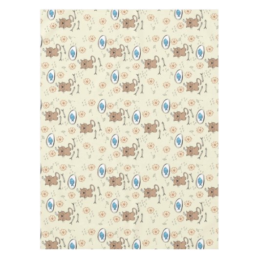 patroon van kat en vis tafelkleed (Voorkant)