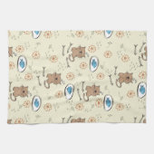 patroon van kat en vis theedoek (Horizontaal)