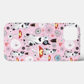 patroon van katten en bloemen Case-Mate iPhone case (Achterkant (horizontaal))