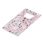 patroon van katten en bloemen creditkaart flessenopener (Achterkant Gekanteld)