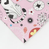 patroon van katten en bloemen fleece deken (Hoek)