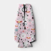 patroon van katten en bloemen flesjeskoeler (Achterkant)