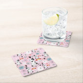 patroon van katten en bloemen kartonnen onderzetters (Insitu)