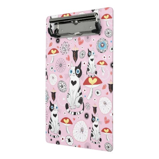 patroon van katten en bloemen mini klembord (Angled2)