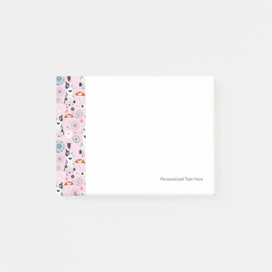 patroon van katten en bloemen post-it® notes (Voorkant)