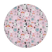 patroon van katten en bloemen snijplank (Voorkant)