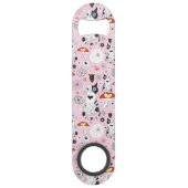 patroon van katten en bloemen speed flessenopener (Achterkant)