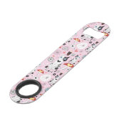 patroon van katten en bloemen speed flessenopener (Achterkant Gekanteld)