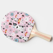 patroon van katten en bloemen tafeltennisbatje (Zijkant)